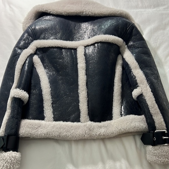 All Saints shearling, leather bomber - Picture 3 of 3